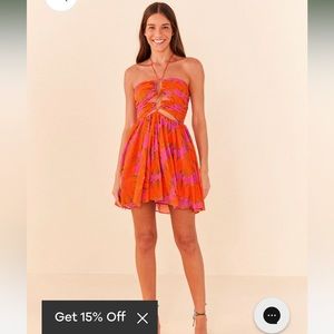 Farm Rio pink copacabana mini dress